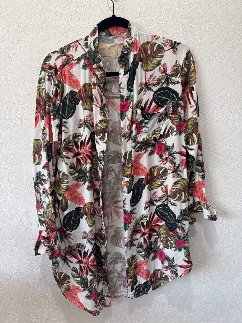 Boys + Arrows Loving Las Vegas Tropical Swim Coverup with Coral & Green Accents